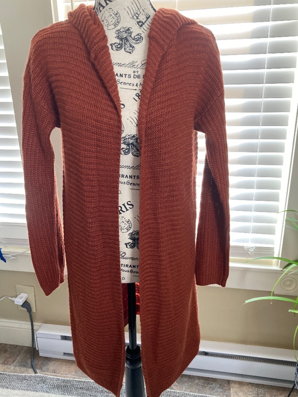 Women Carmel Tan hooded cardigan small
